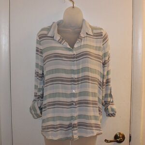 ROMEO + JULIET Button Down stripped Shirt women size Small